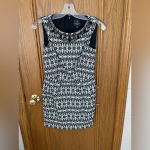 Adrianna Papell Monochrome Geometric Mini Dress